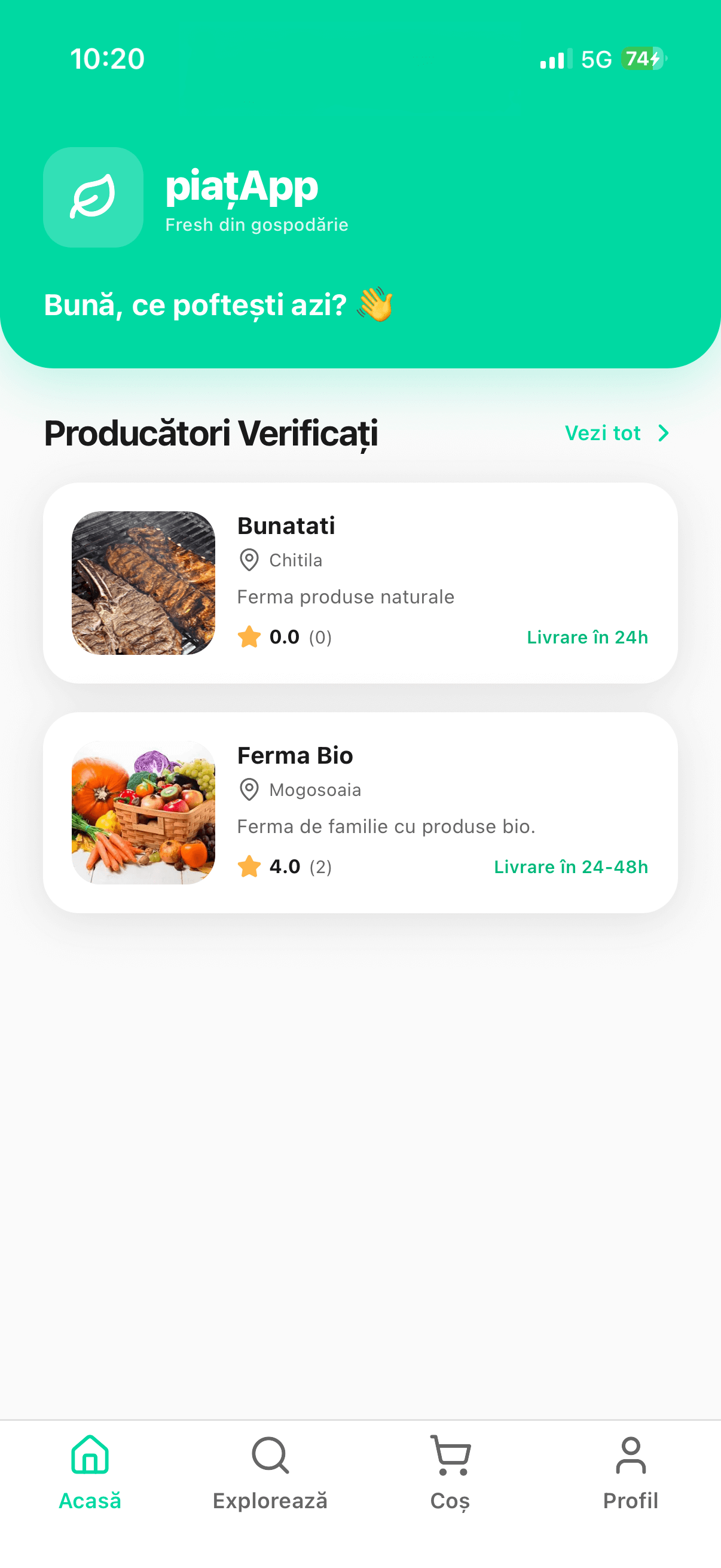 piațApp Interface